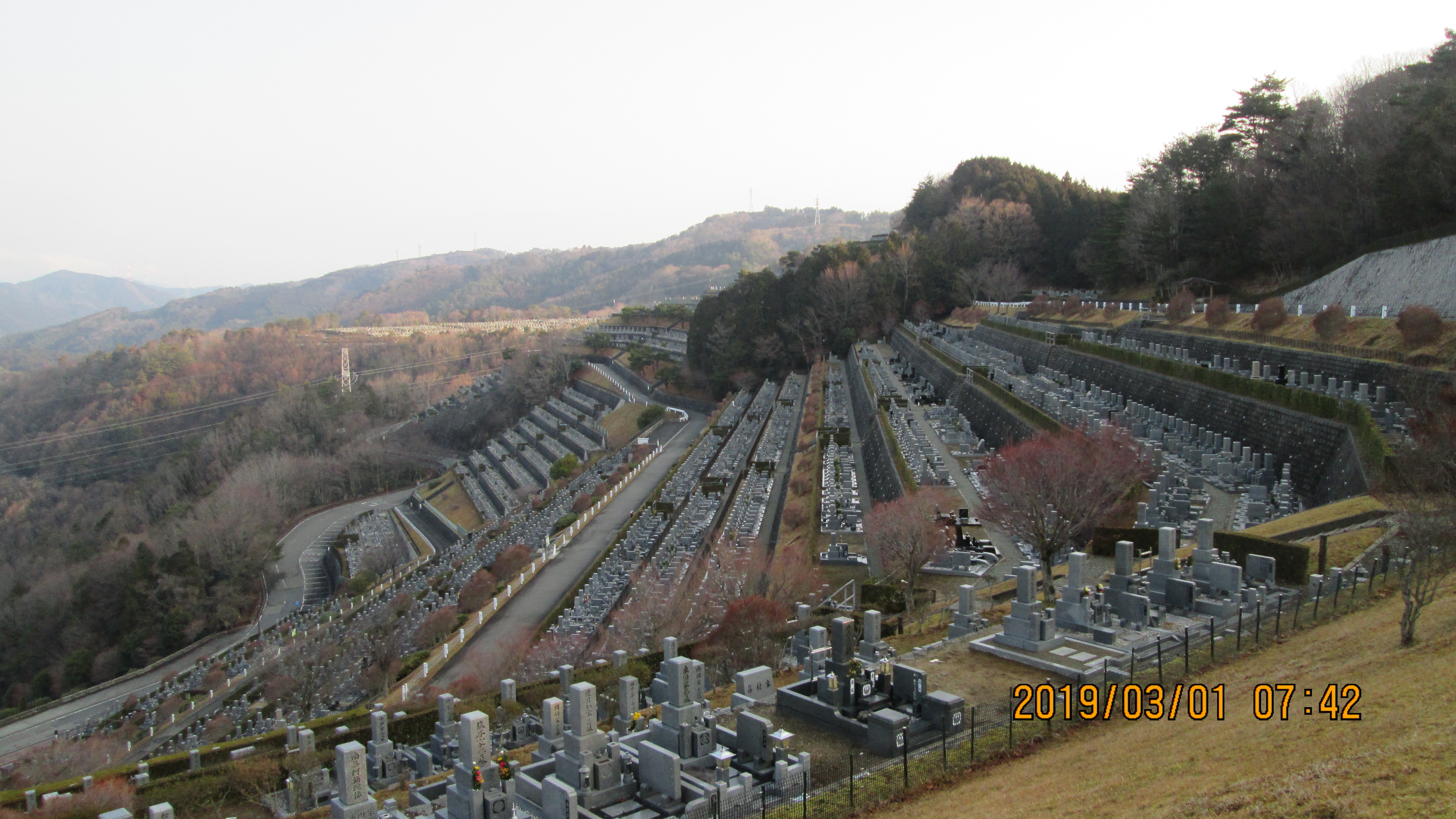 階段墓所・7区7番上段駐車場～風景