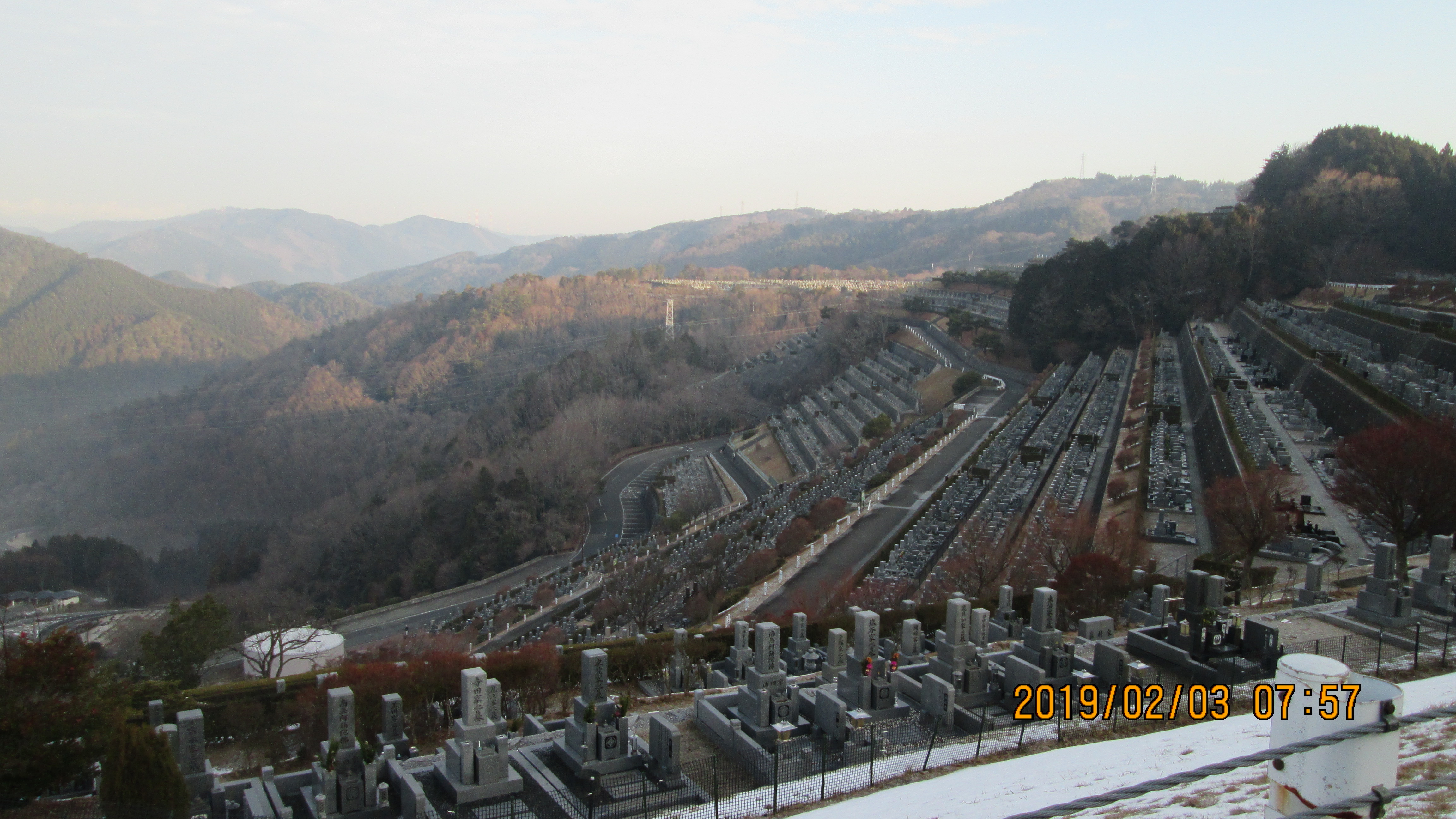 階段墓所：7区3番駐車場からの風景