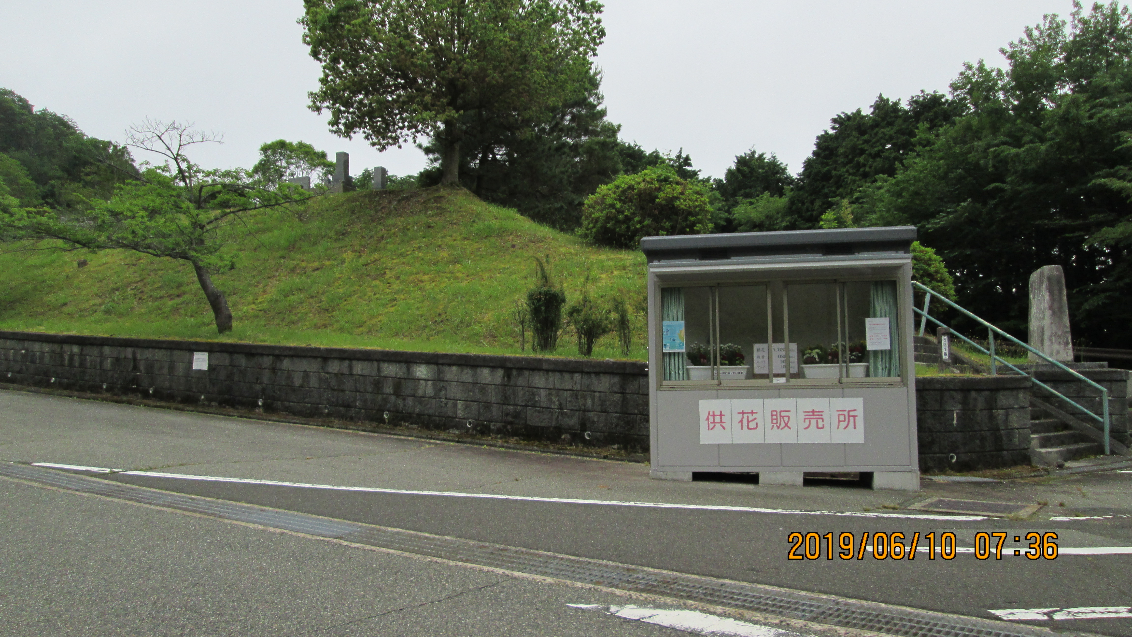 バス通り・5区墓所前～供花販売中