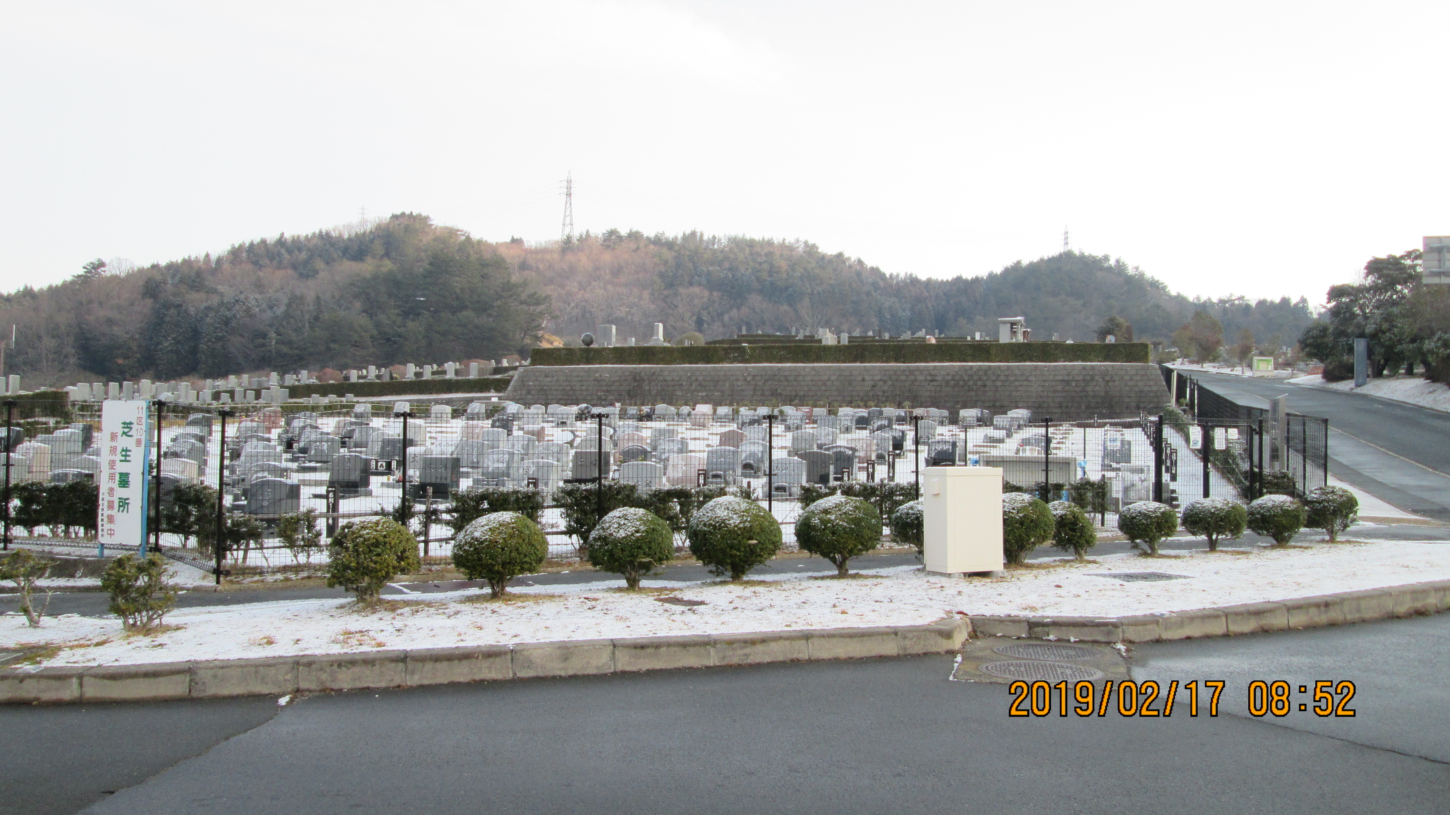 バス通り：11区10番芝生墓所風景