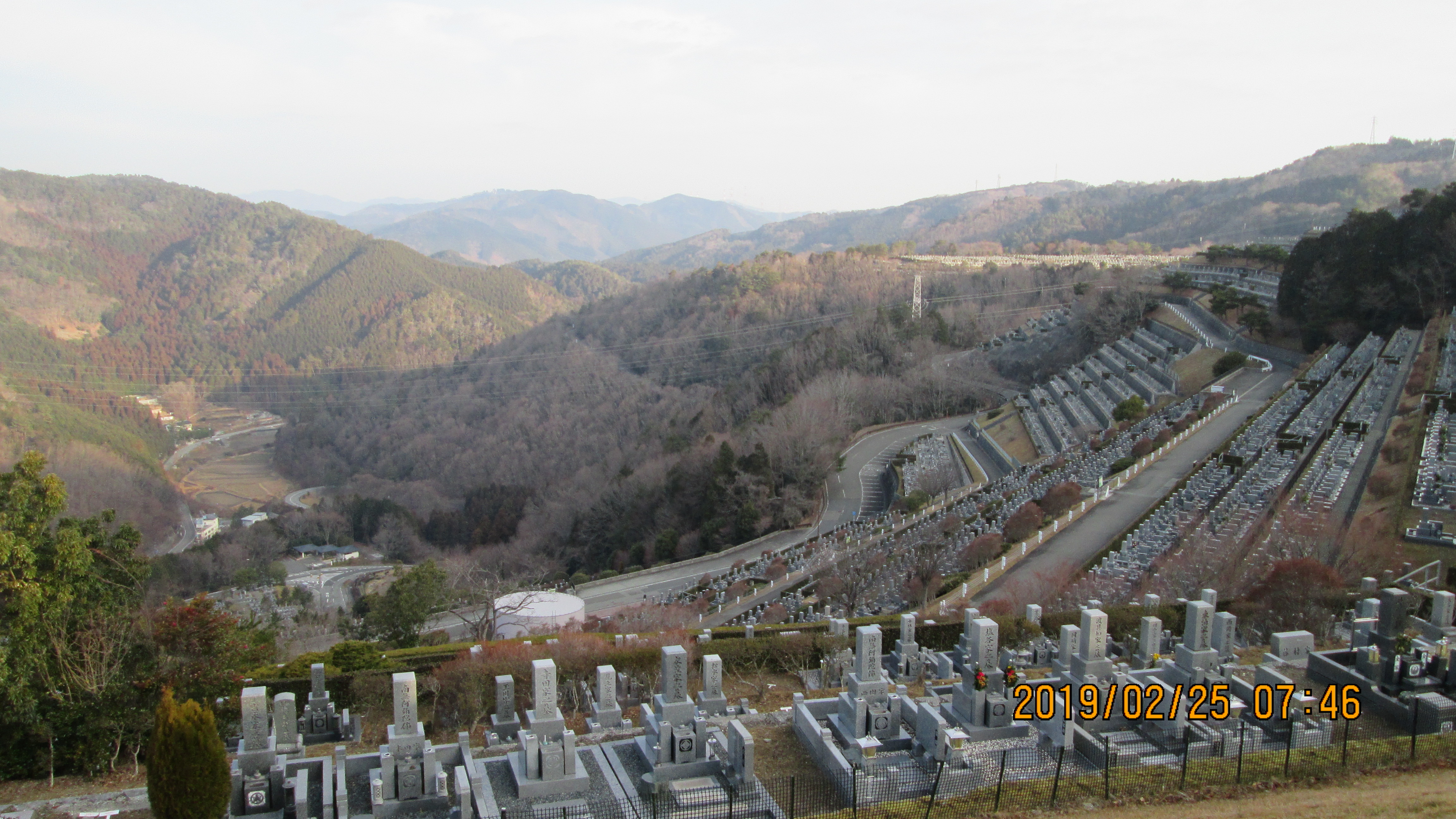 階段墓所・7区3番最上段駐車場から