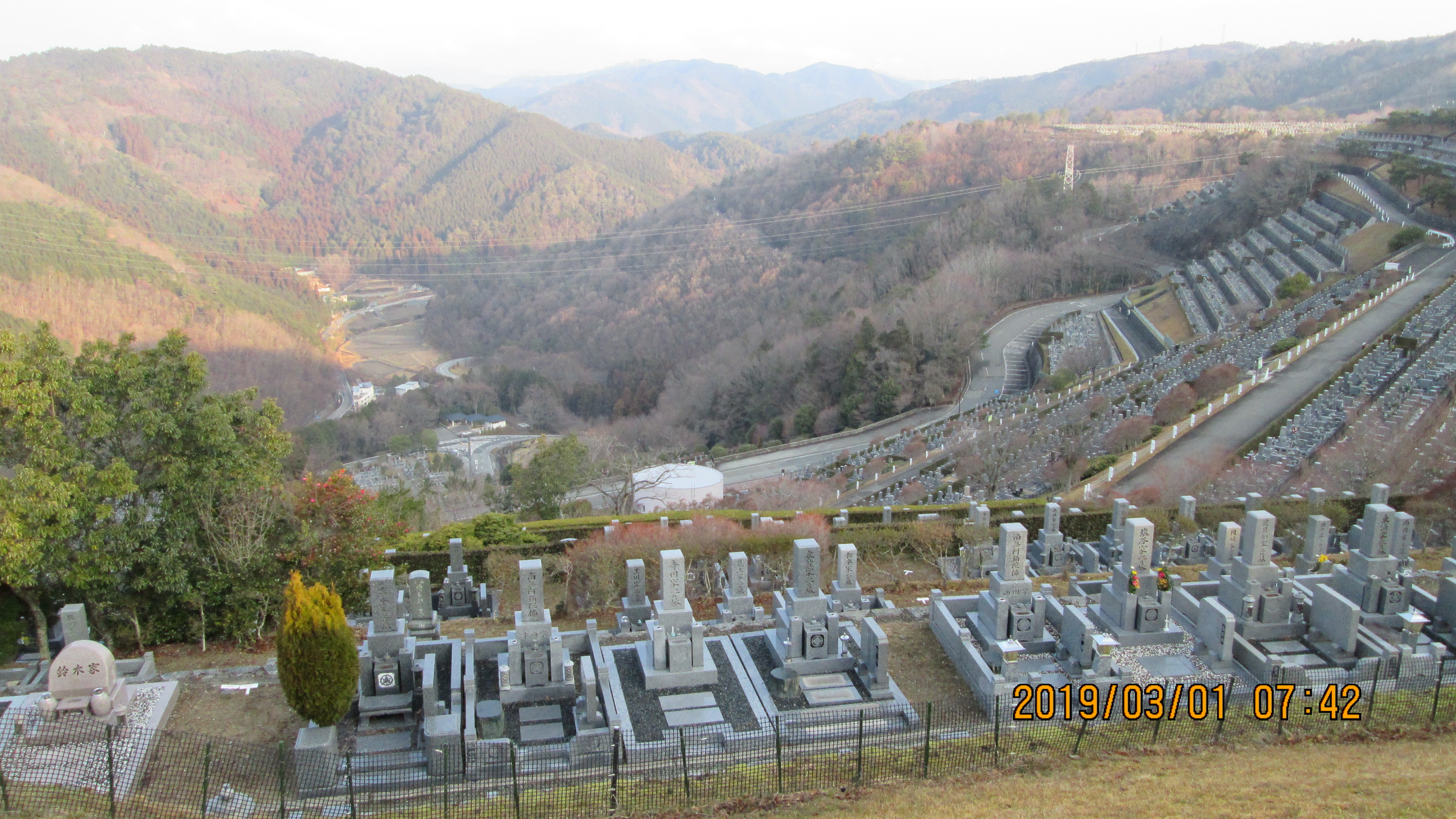 階段墓所・7区3番駐車場からの風景