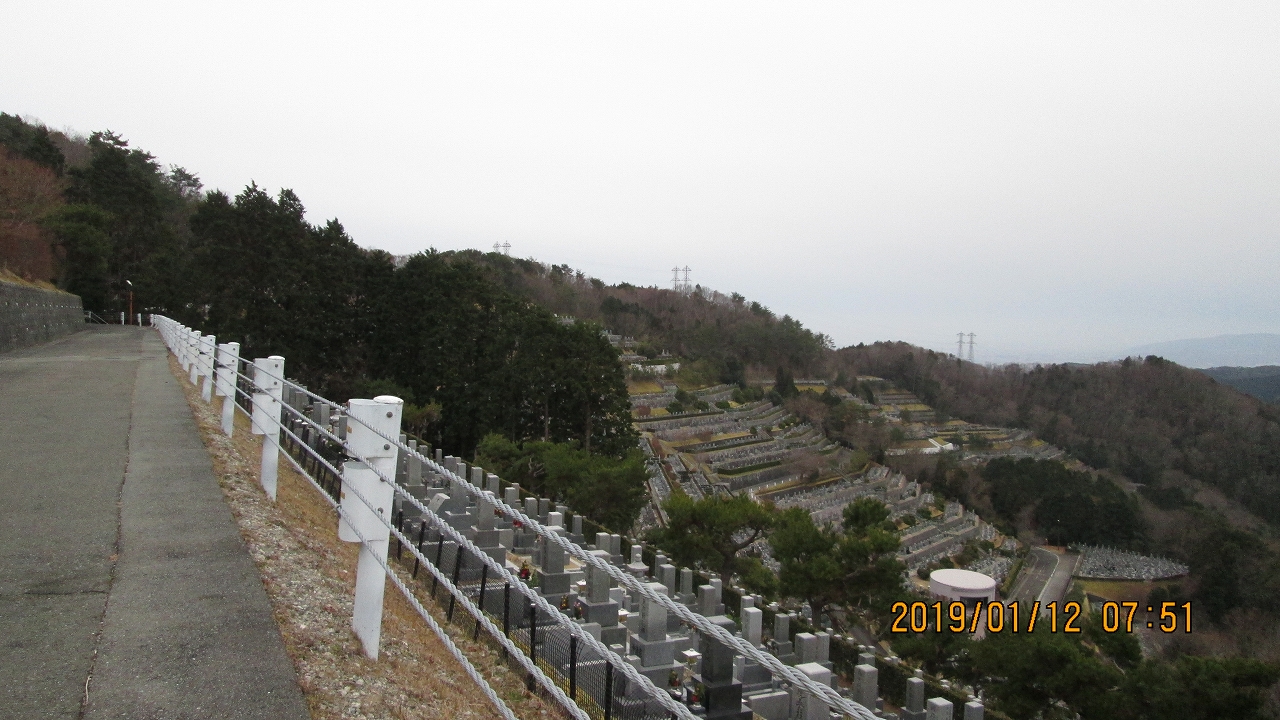 階段墓所：8区4番枝道風景