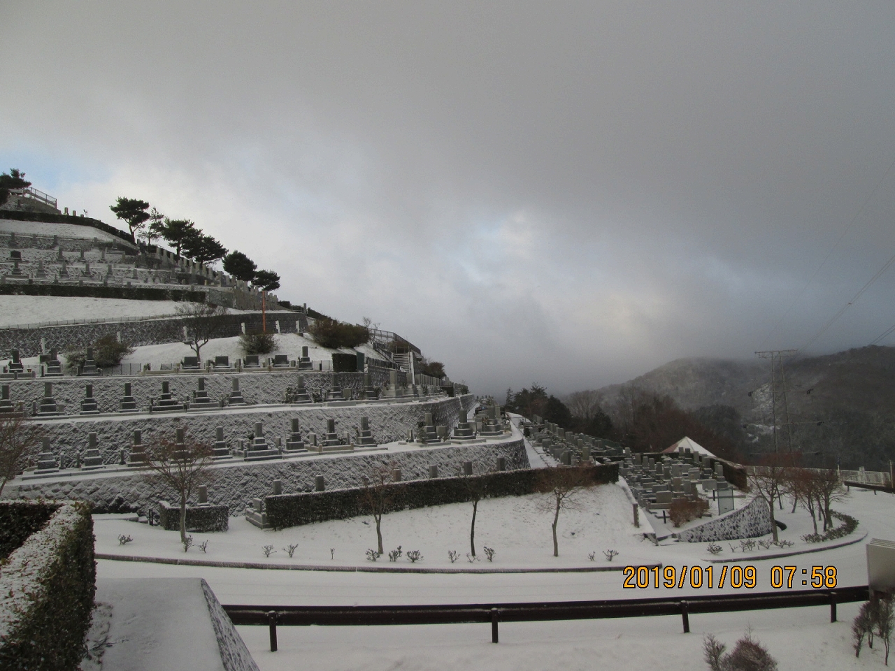 バス通り：8区4番墓所風景