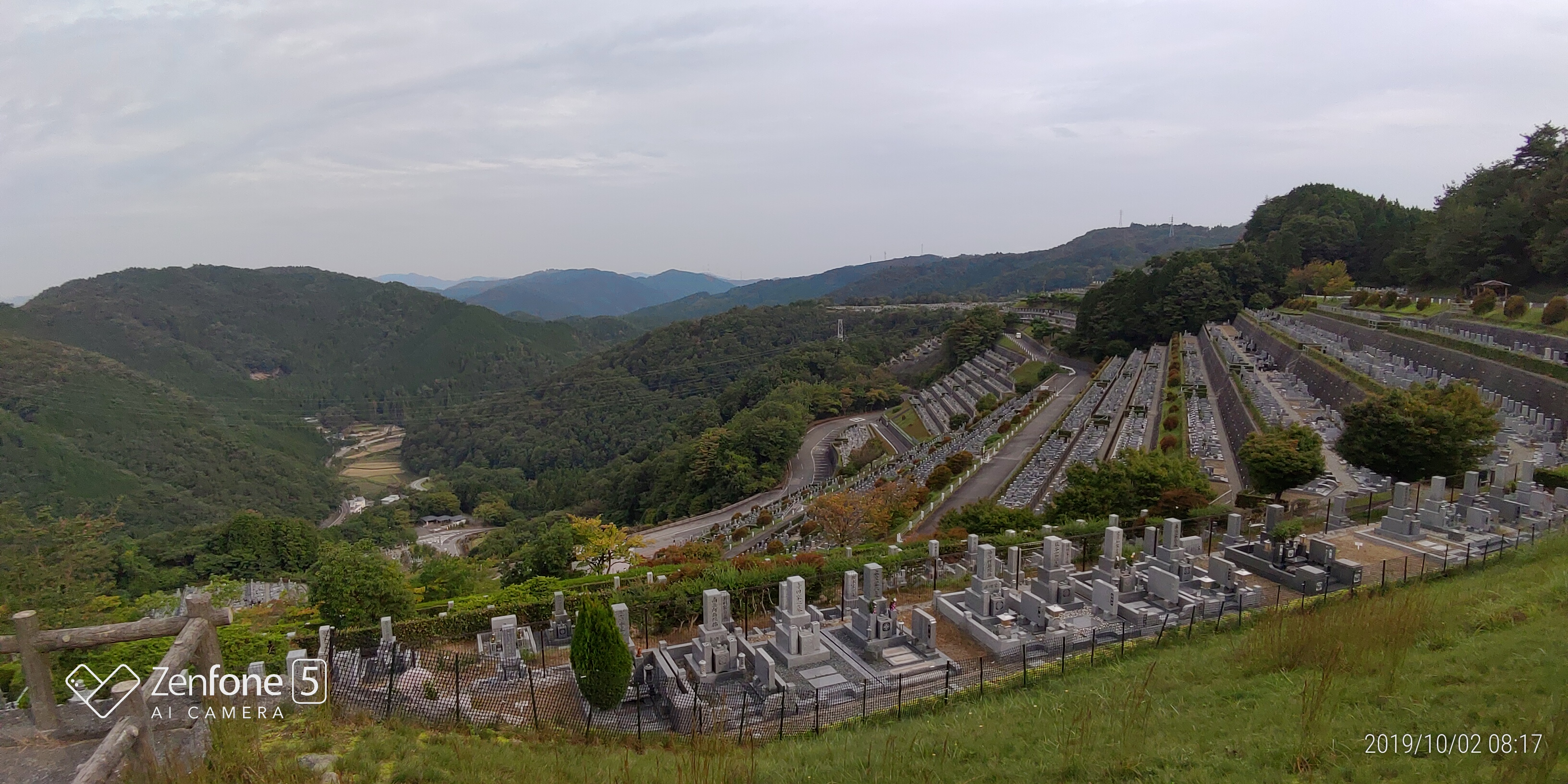 階段墓域・7区3番上段駐車場から風景