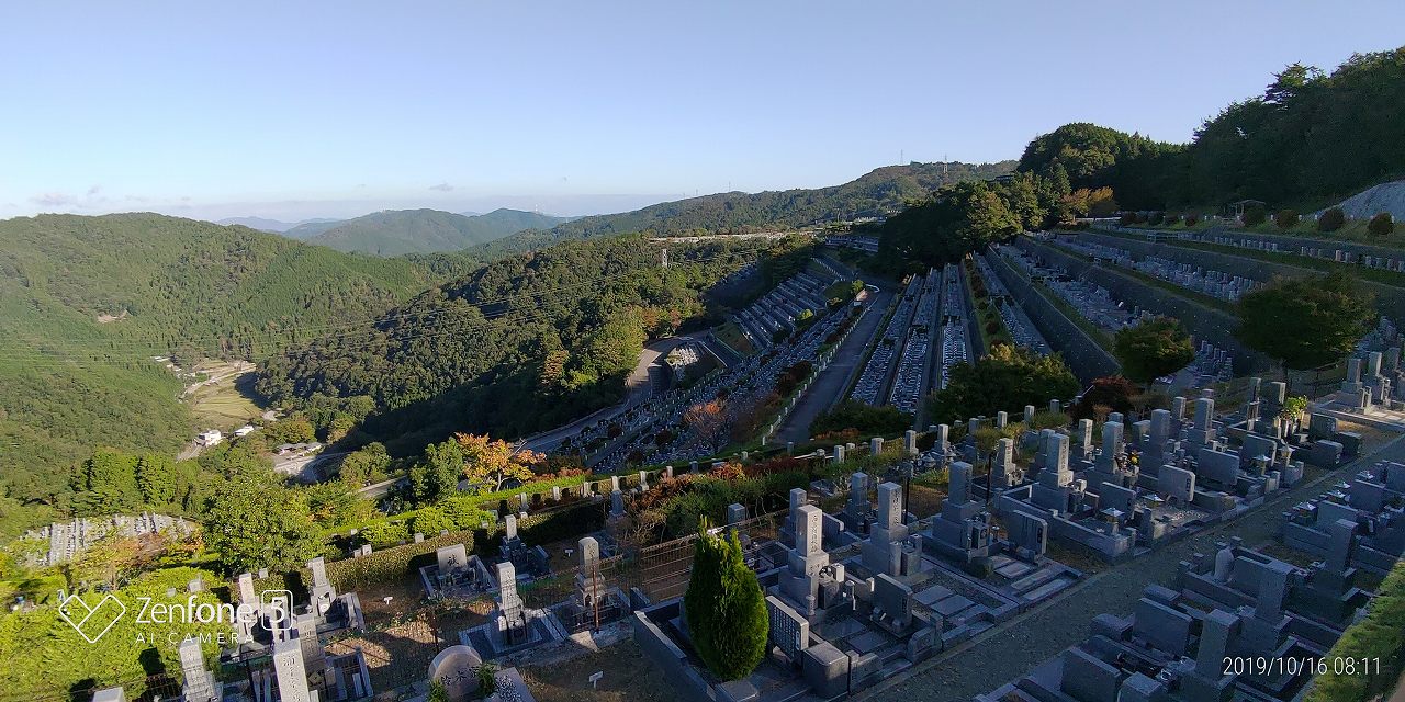 階段墓域・7区3番墓所上段駐車場～風景