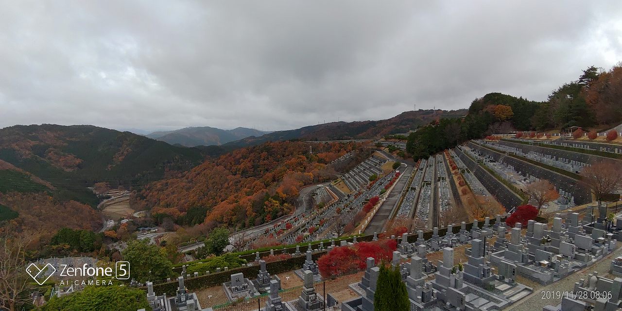 7区3番墓所上段駐車場からの風景