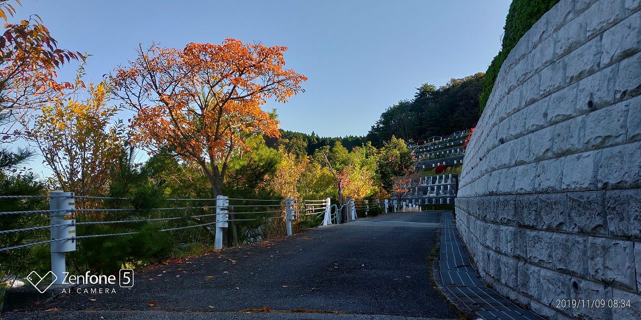 階段墓所・8区4番下段枝道~北東風景