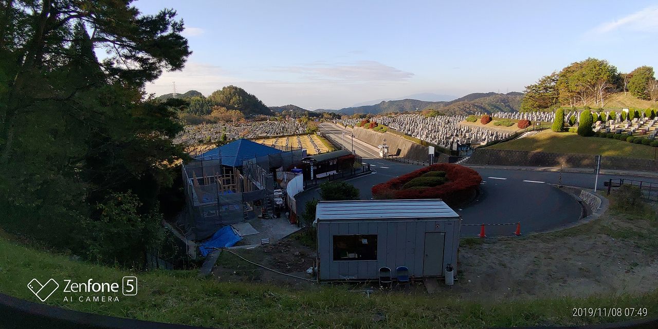 北入口からの風景（トイレ・休憩所改装状況）