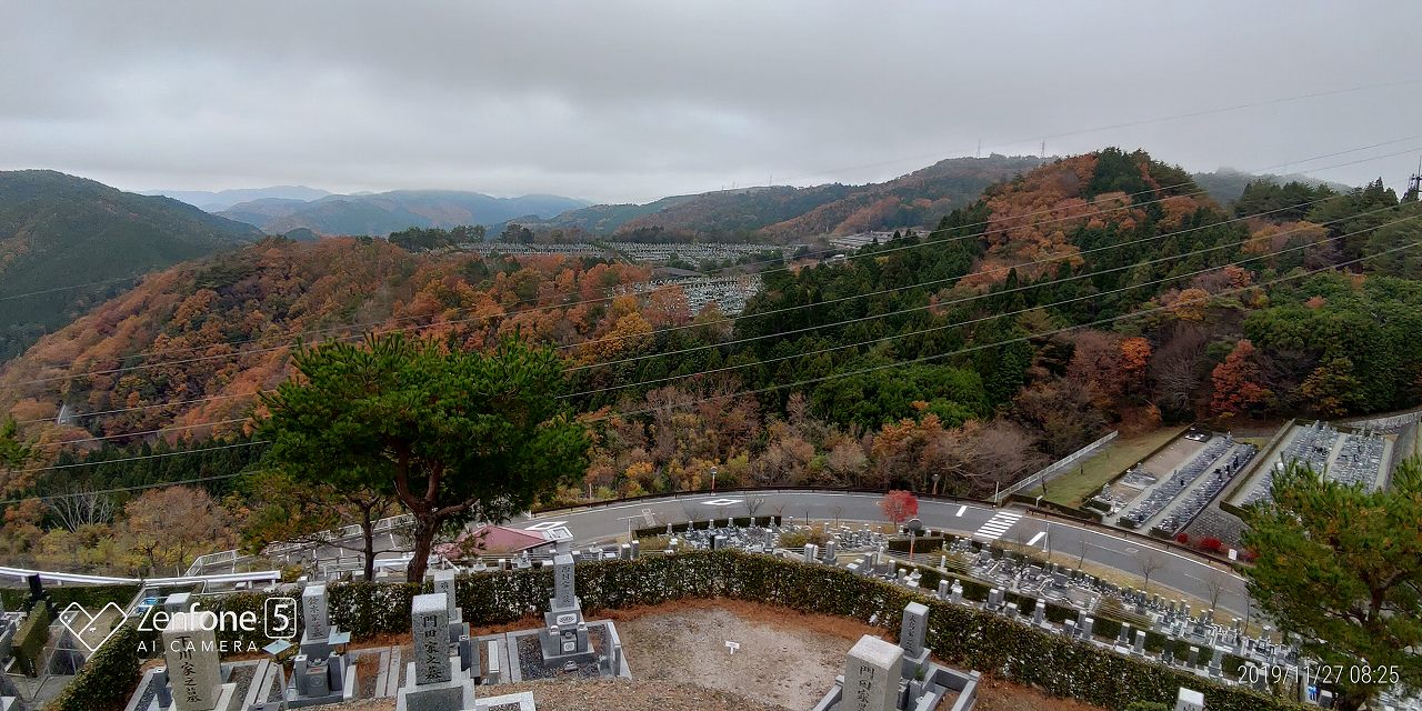 8区4番墓所枝道~駐車場~風景