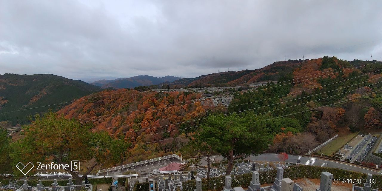 8区4番墓所枝道駐車所場から