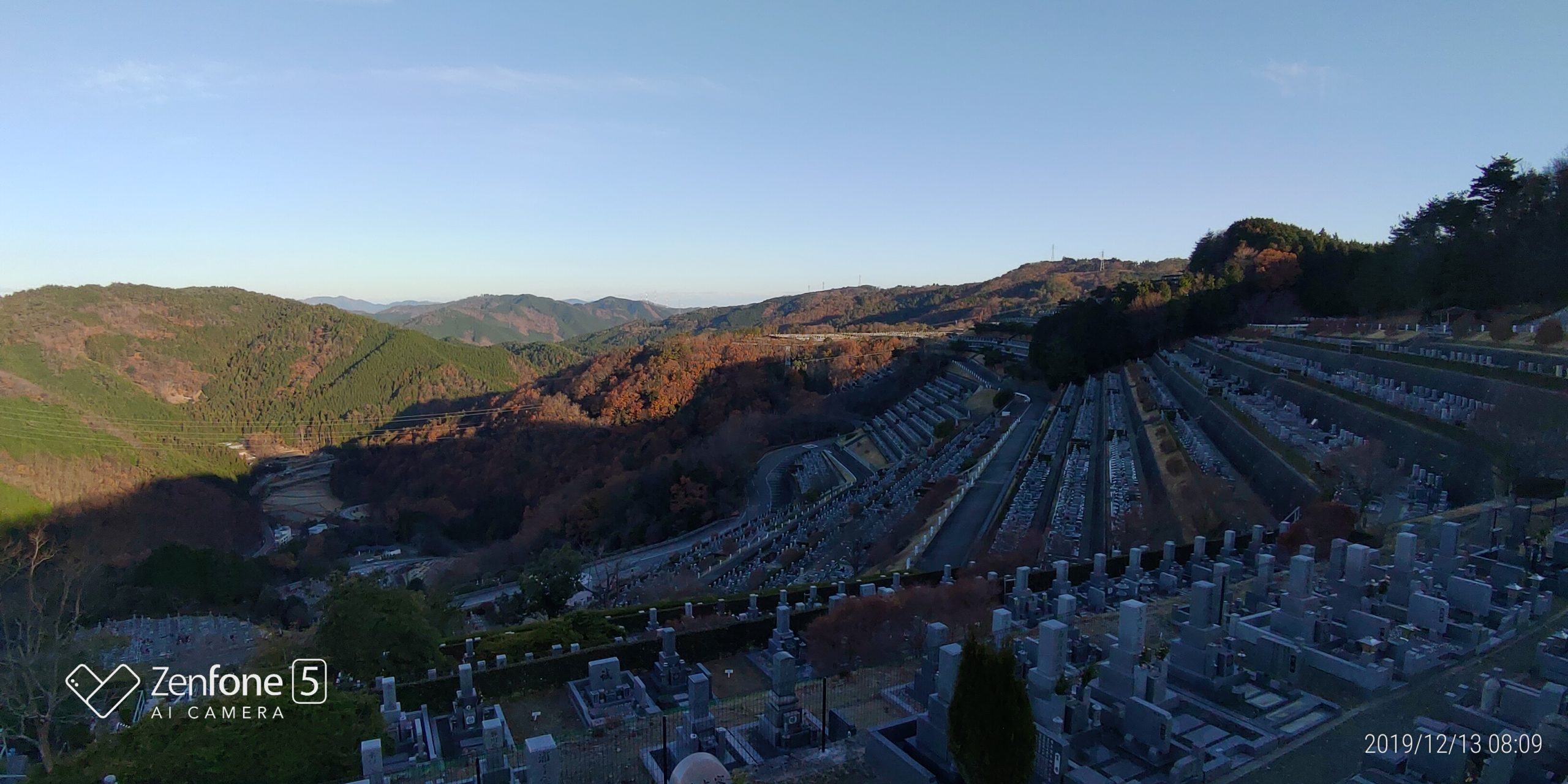 7区3番墓所上段駐車場から風景