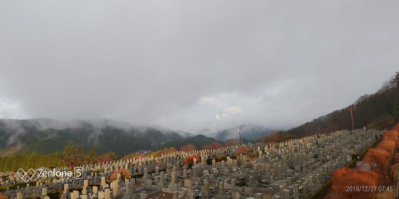 11区7番墓所からの園内風景（北向き）