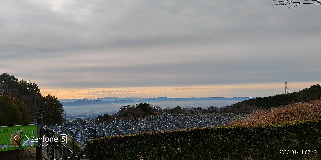 11区1番墓所から園内風景（南向き）