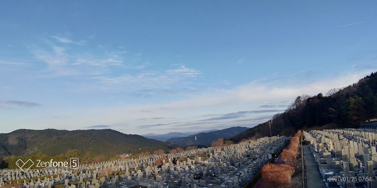 11区7番墓所から園内風景（北方向）