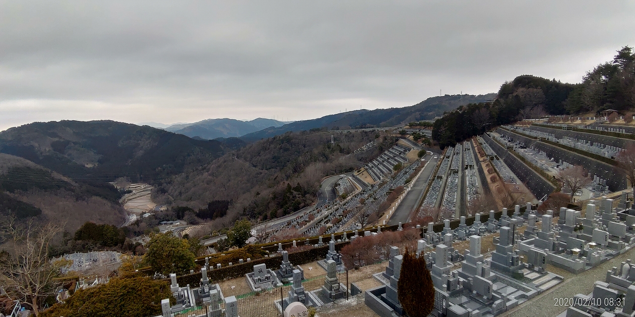 7区3番墓所上段駐車場からの風景