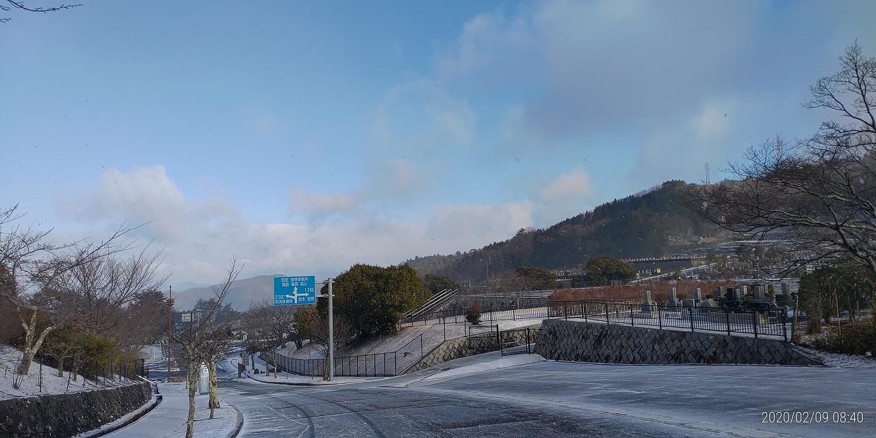 バス通り・2区2番墓所横からの園内風景