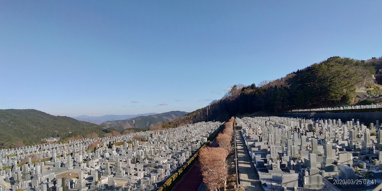 11区7番墓所から園内（北）風景