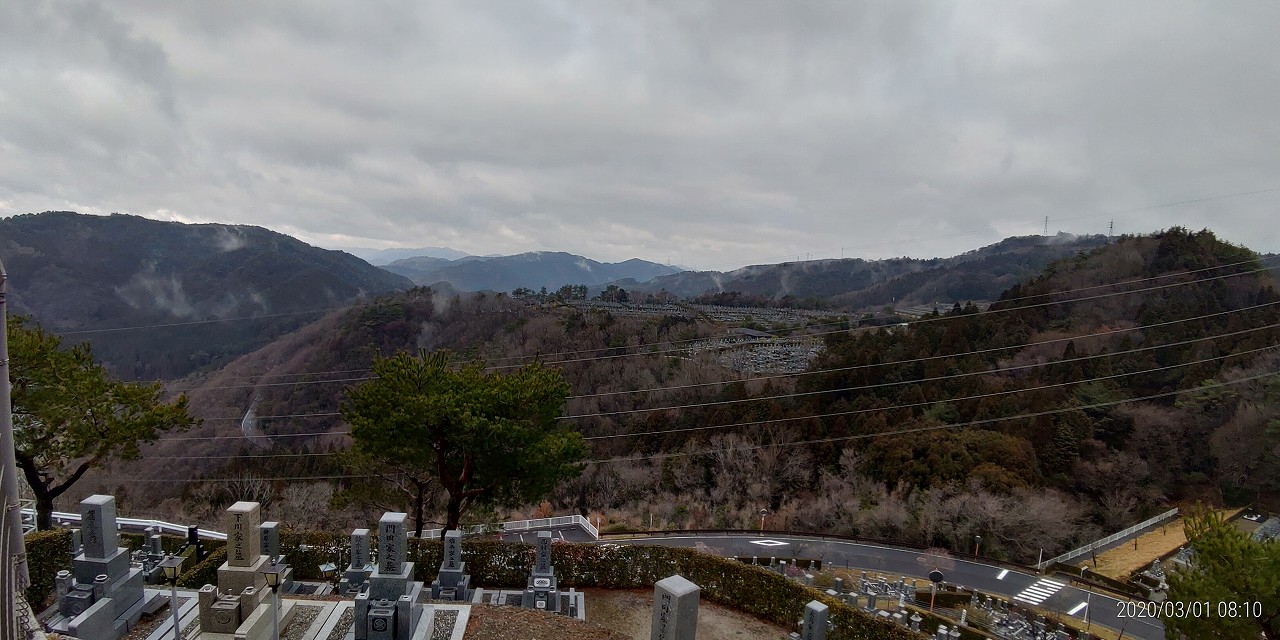 8区4番枝道駐車場から園内風景