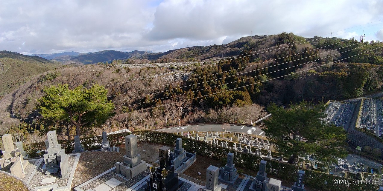 8区4番枝道駐車場から園内風景