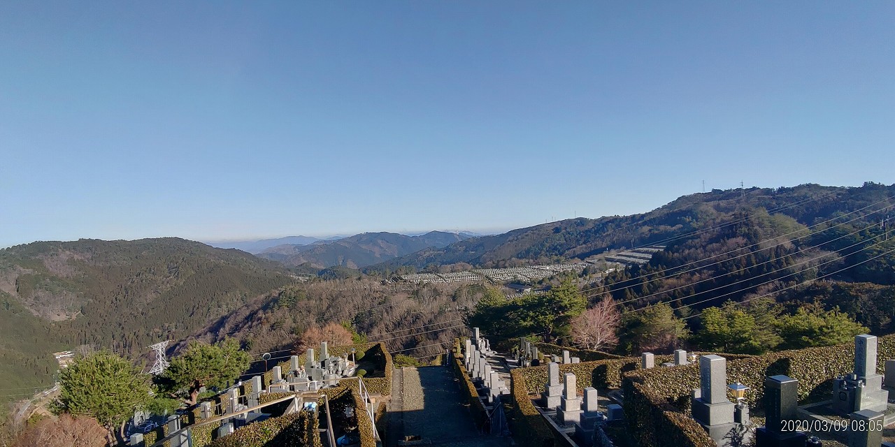 8区5番あずま家から園内（北）風景