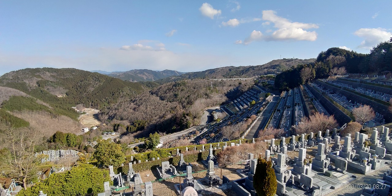 7区3番墓所上段駐車場からの風景