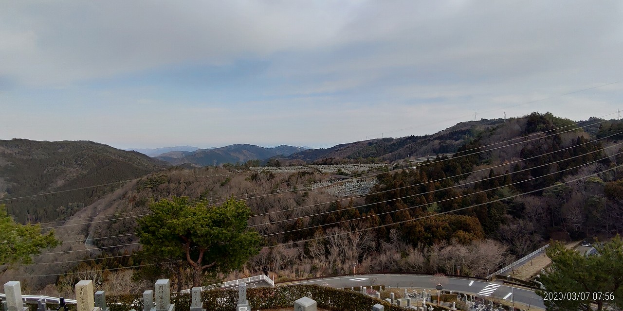 8区4番枝道駐車場から園内風景