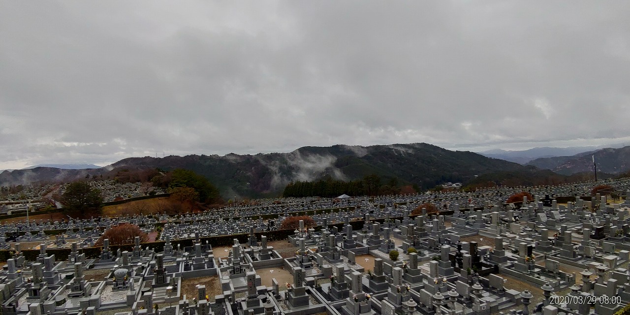 11区7番墓所から園内（西）風景