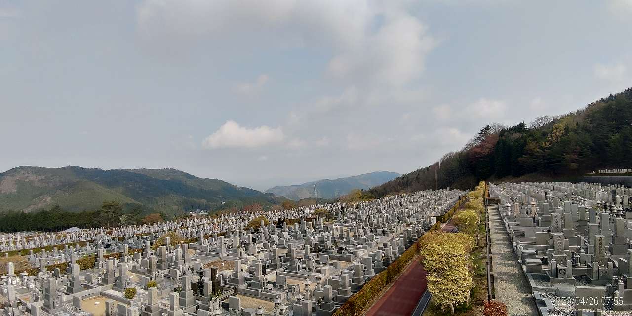 11区7番墓所から園内（北）風景