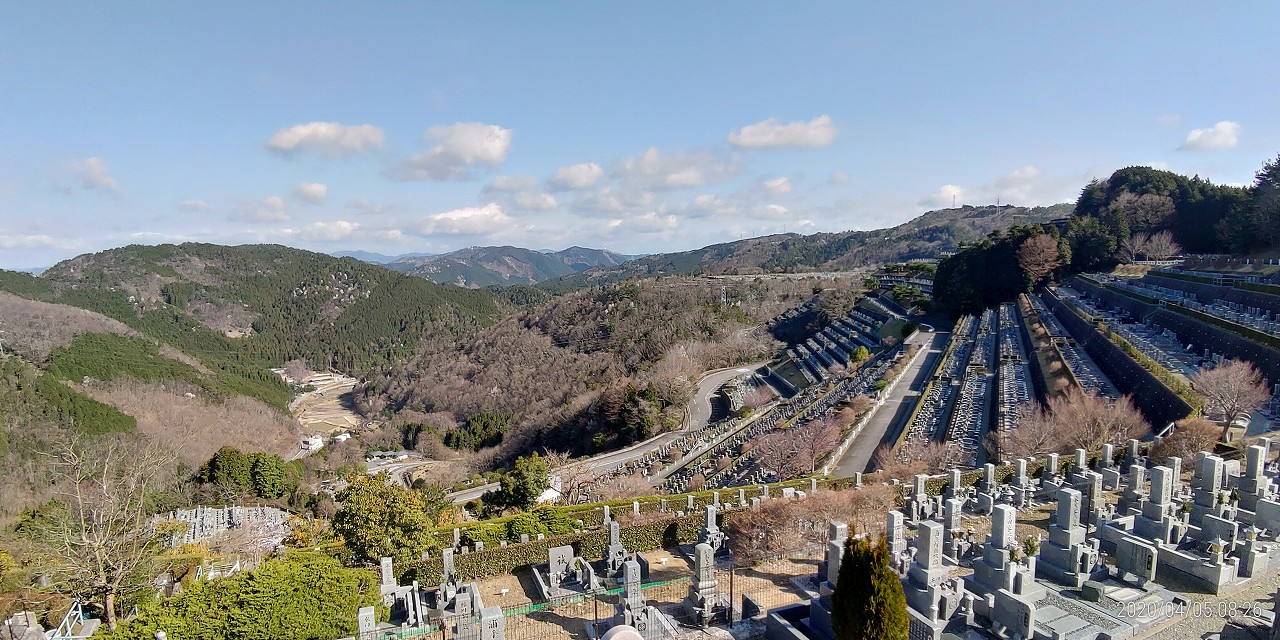 7区3番墓所上段駐車場からの風景