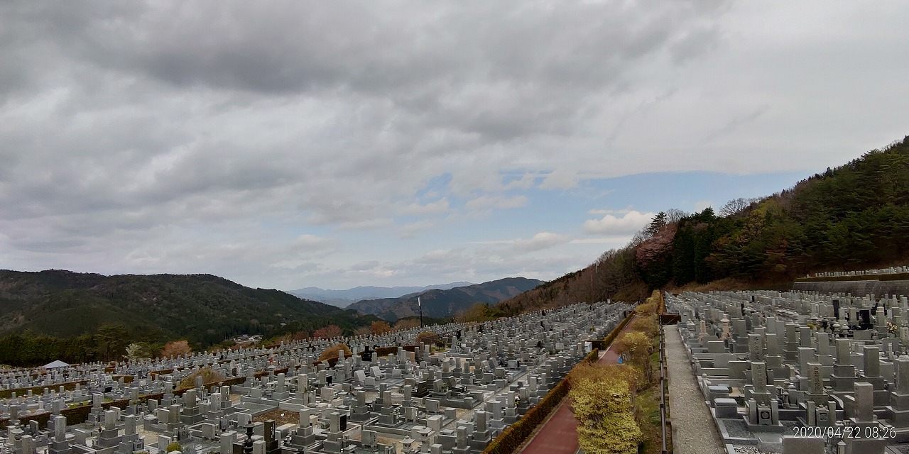 11区7番墓所から園内（南西）風景