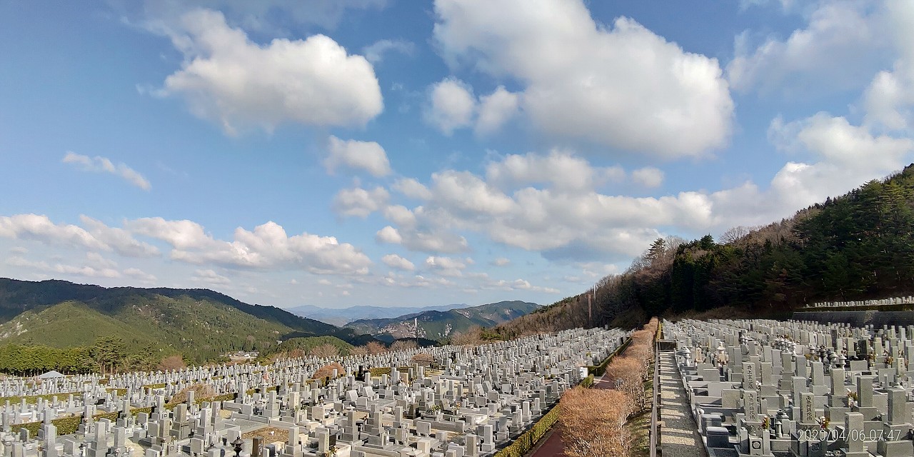 11区7番墓所から園内（北）風景