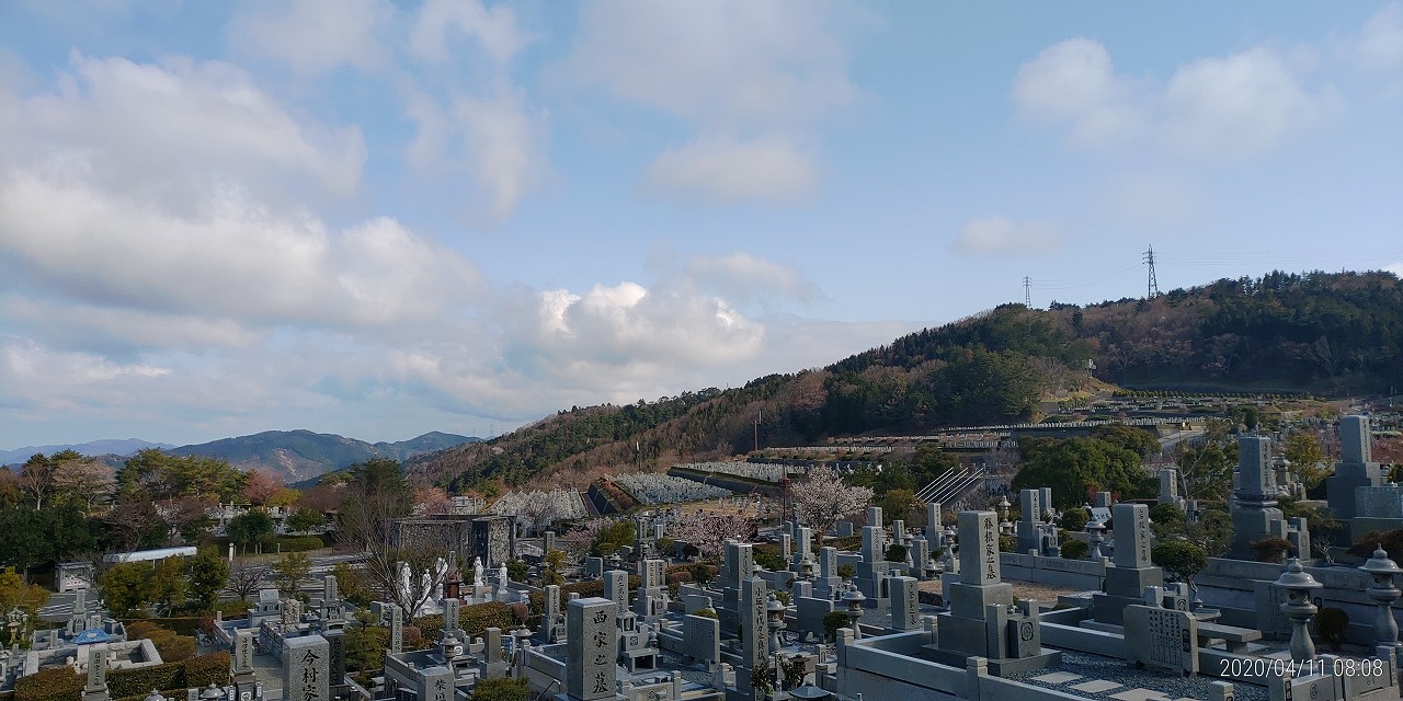 2区2番墓所から園内（北）風景