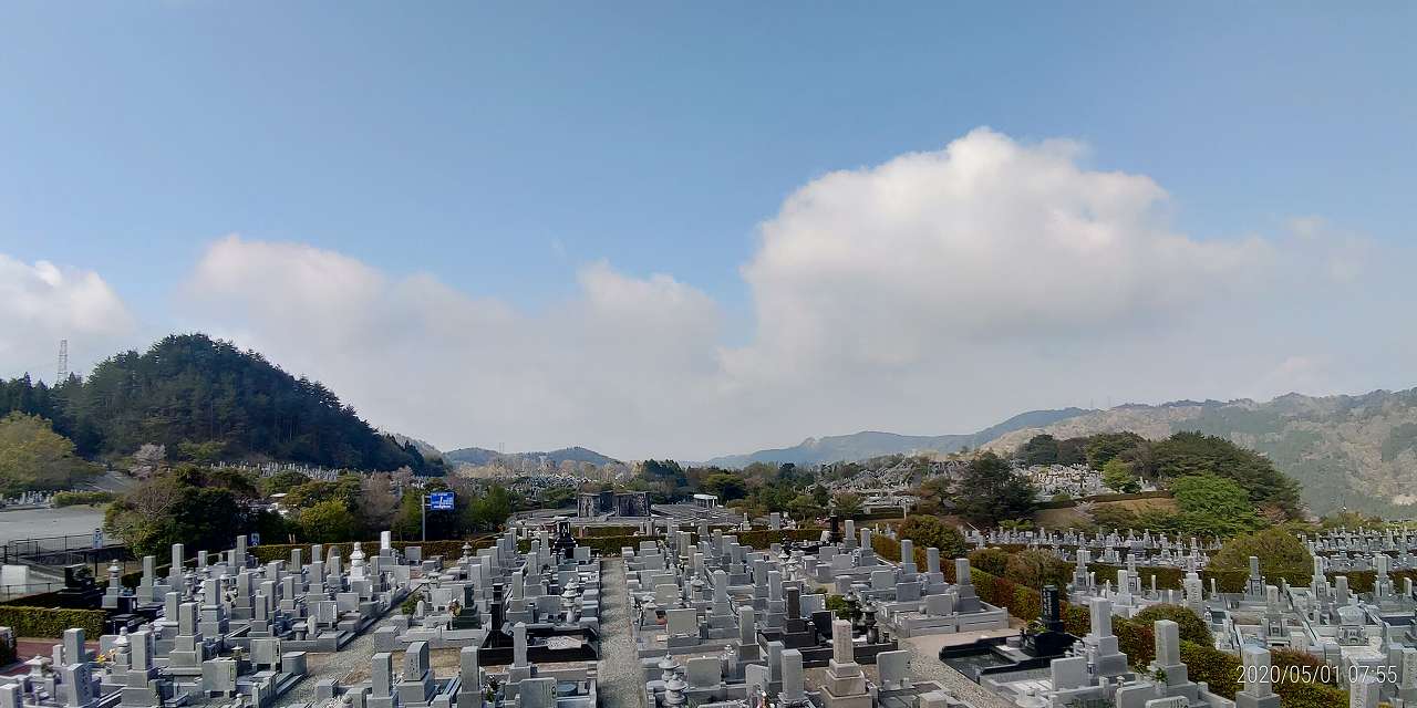 11区7番墓所から園内（南西）風景