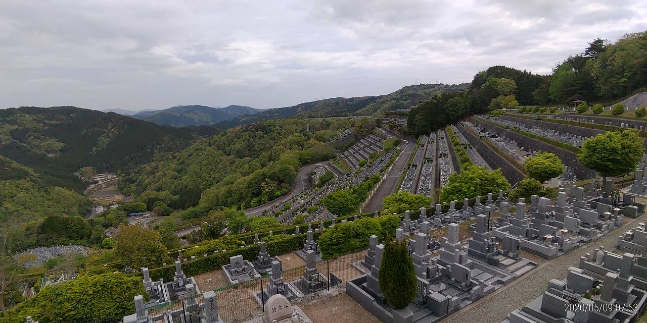 7区3番墓所上段駐車場からの風景