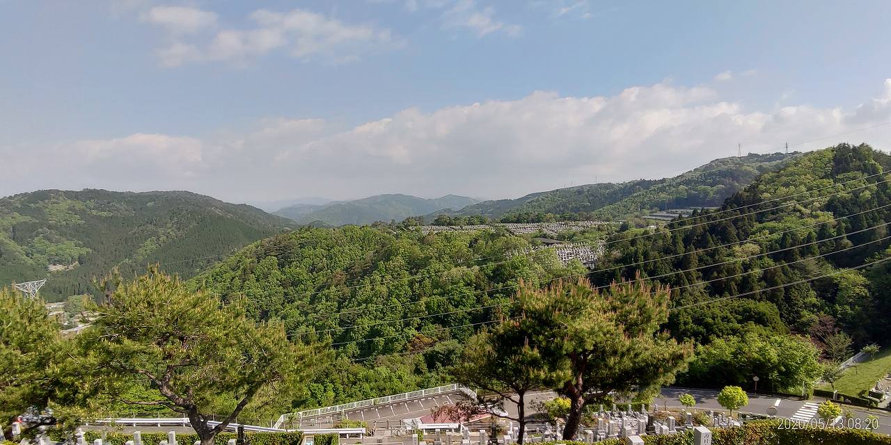 8区４番枝道駐車場から園内風景