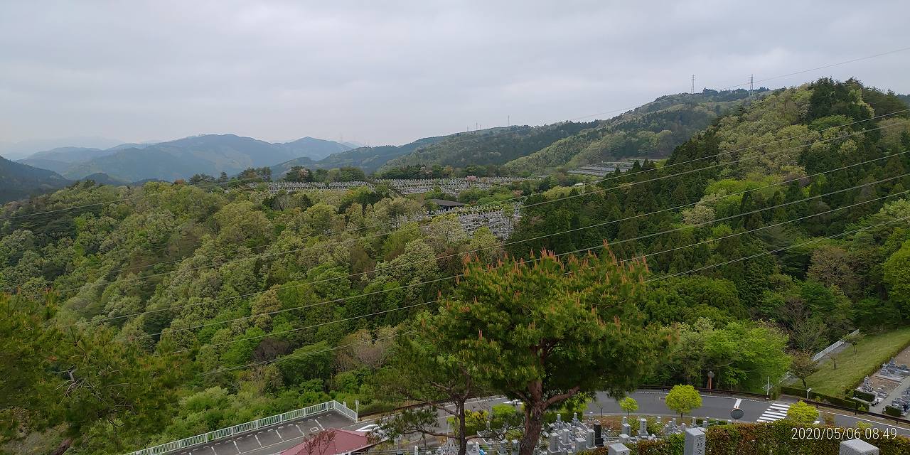 8区4番枝道駐車場から園内風景