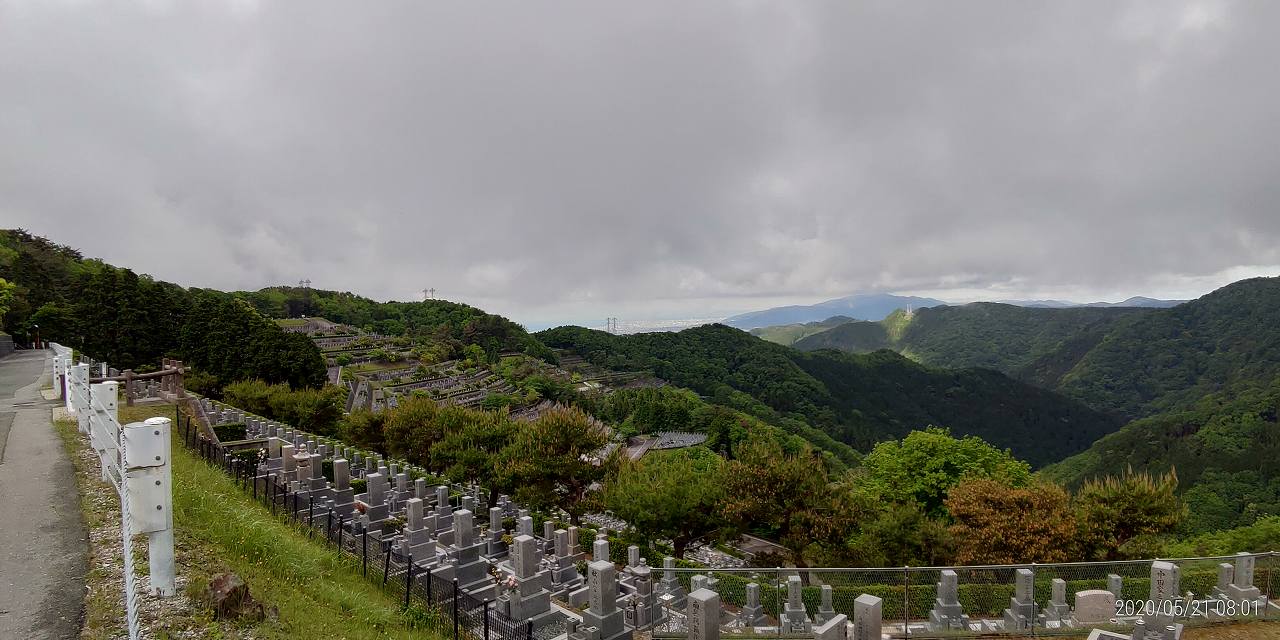 8区4/5番枝道から階段墓域風景