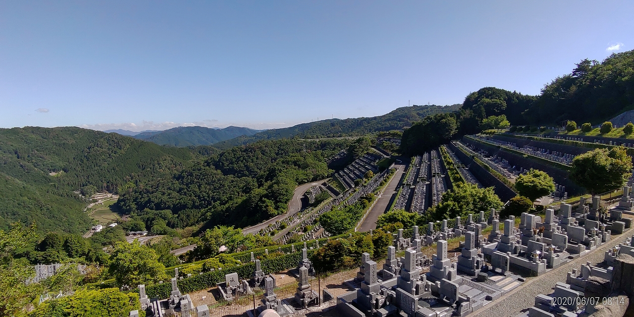 7区3番墓所上段駐車場からの風景