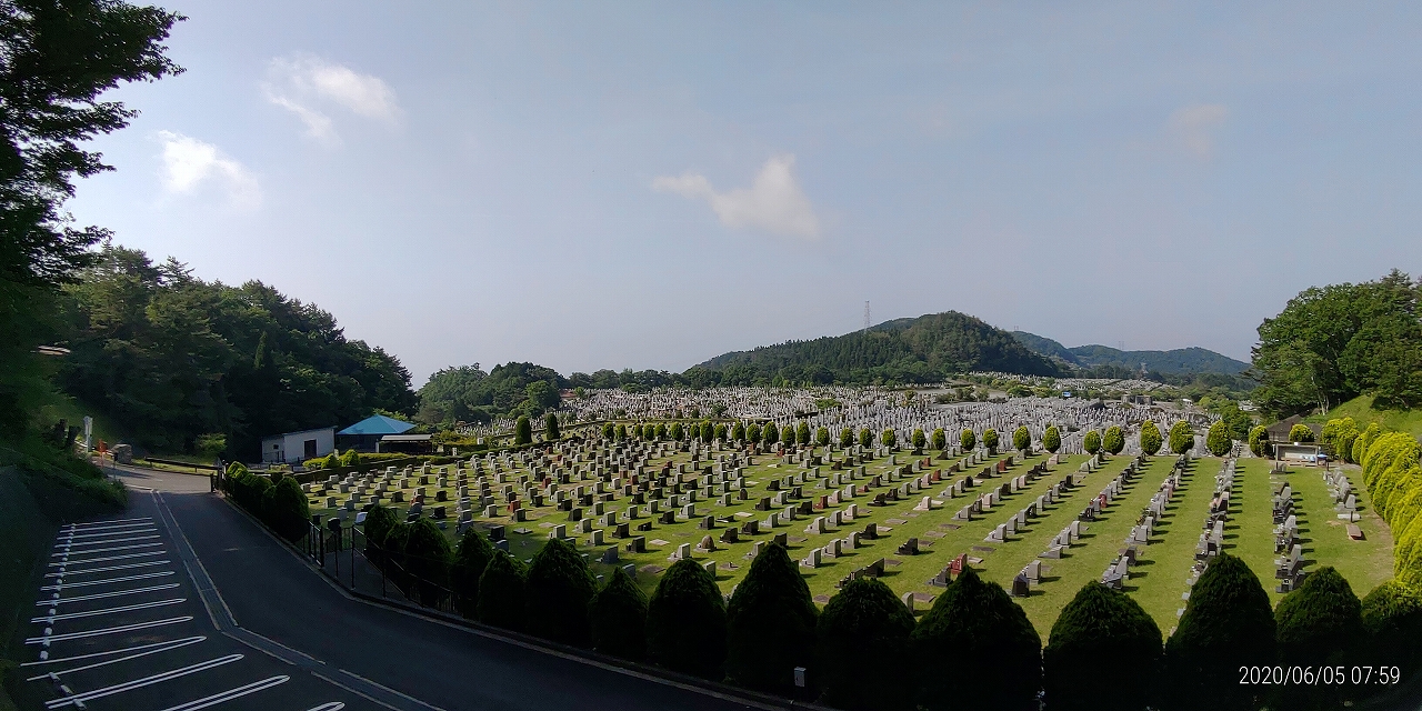 11区2番芝生墓所から園内（南）風景