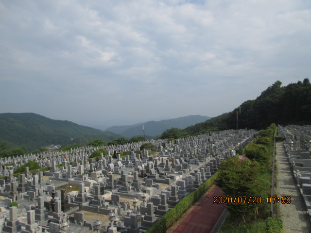 11区7番墓所から園内（北）風景