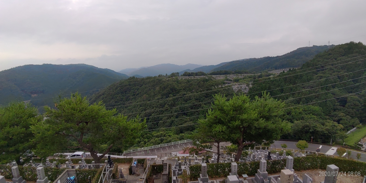 8区4番枝道駐車場から園内風景