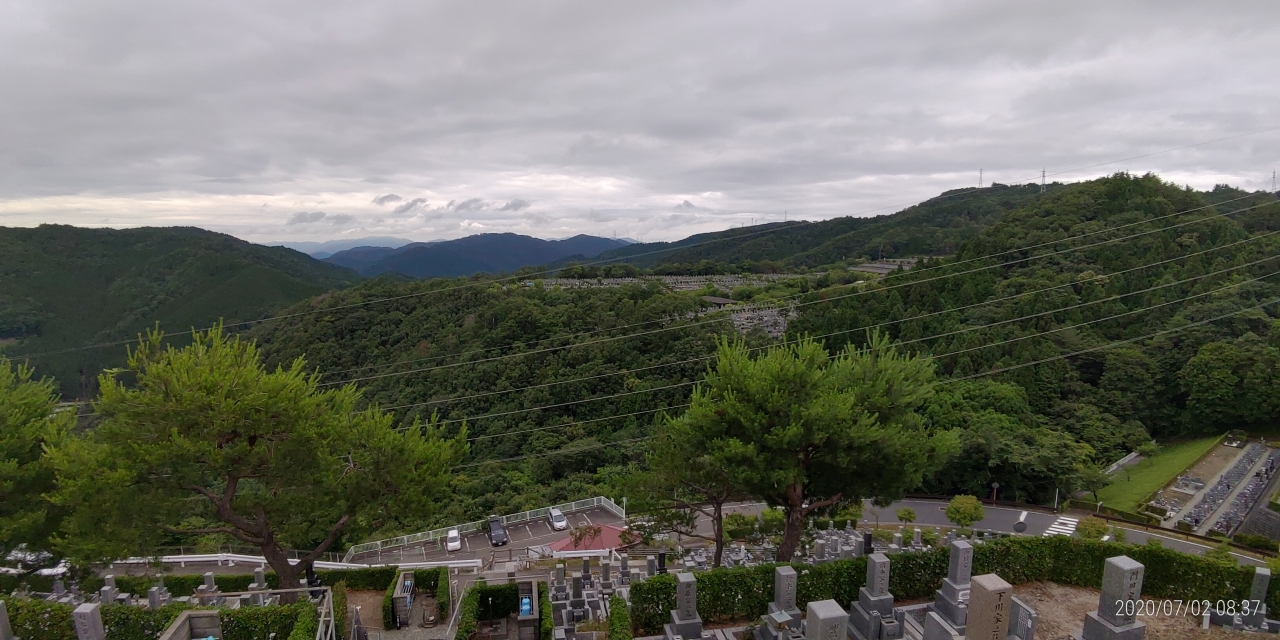 8区4番枝道駐車場から園内風景