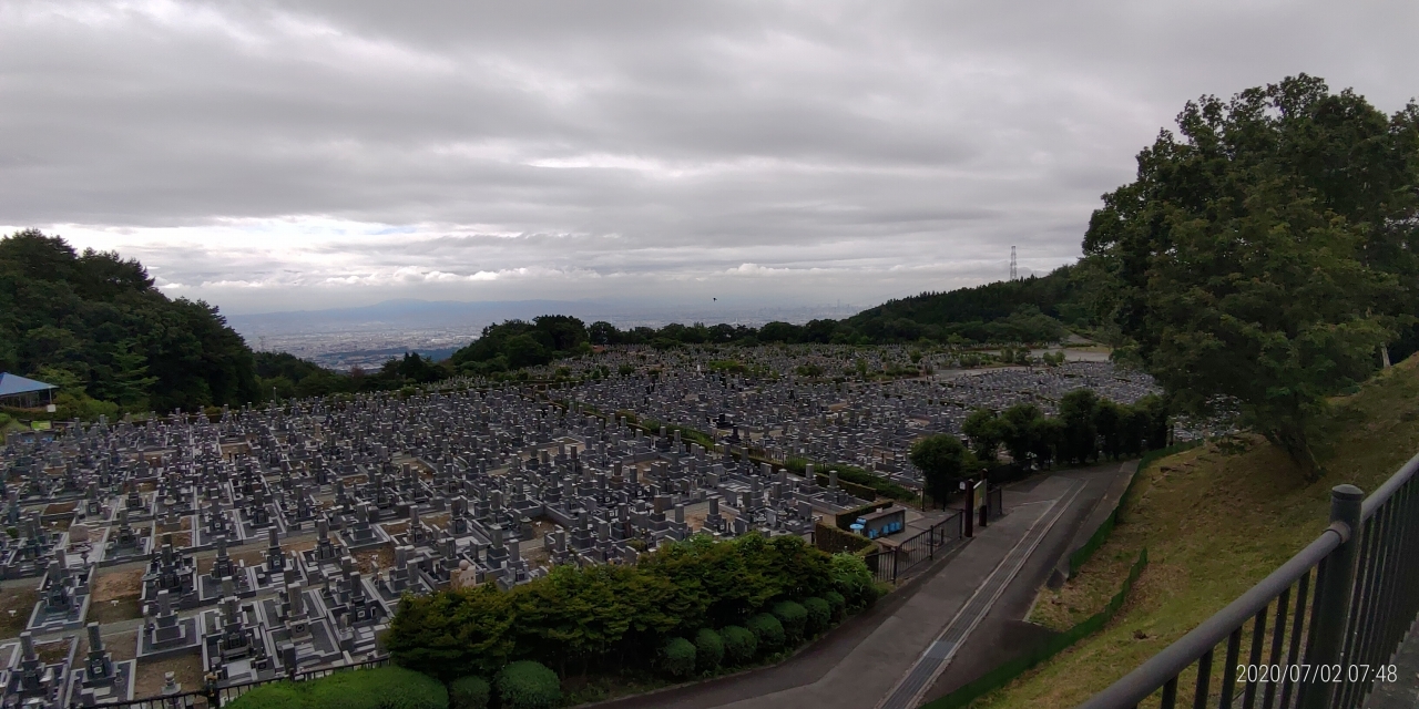 1区1番墓所から園内（南）風景