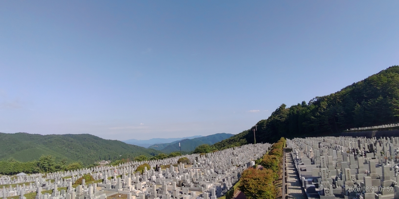 11区7番墓所から園内（北）風景