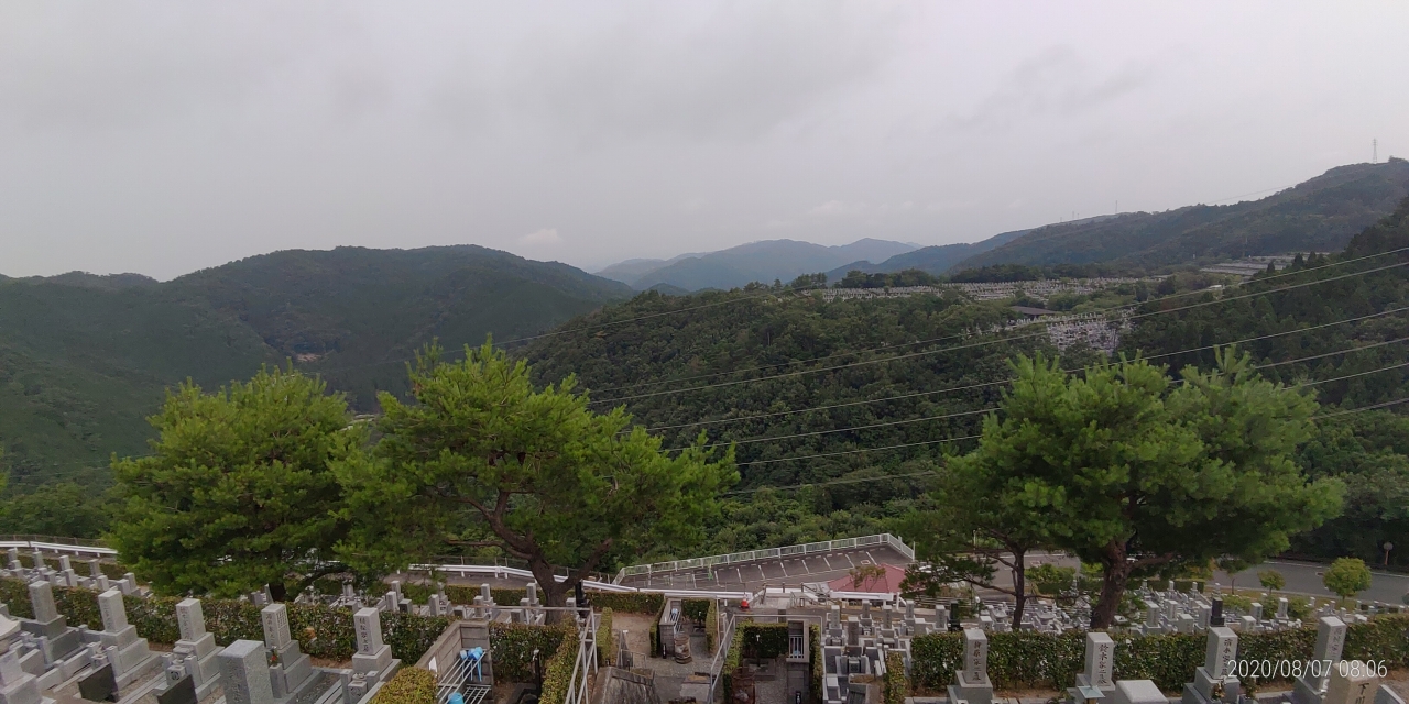 8区4番枝道駐車場から園内風景