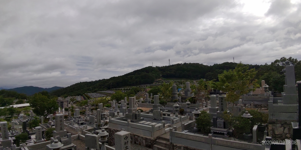 2区墓所から園内（北東）風景