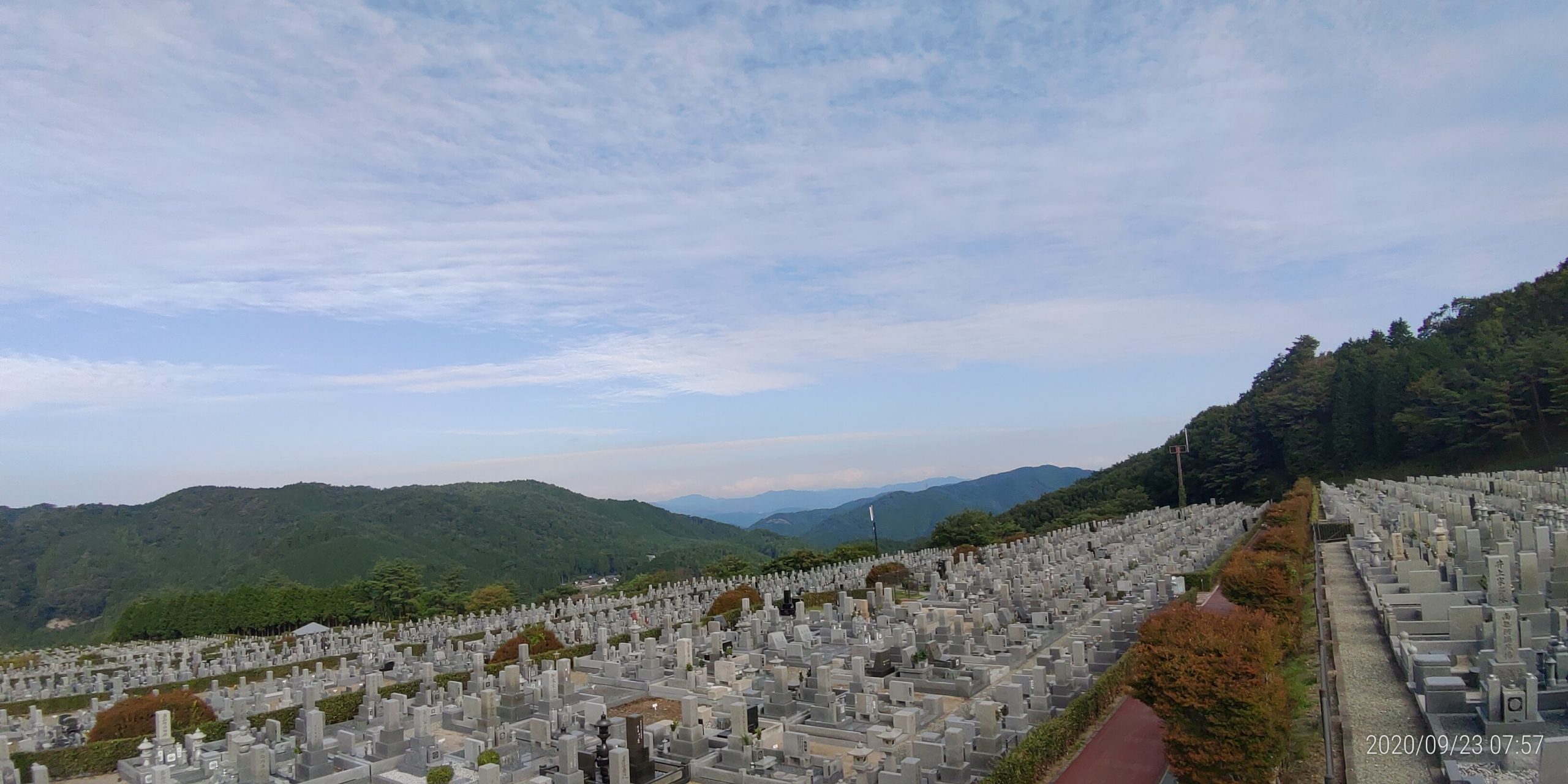 11区7番墓所から園内（北）風景