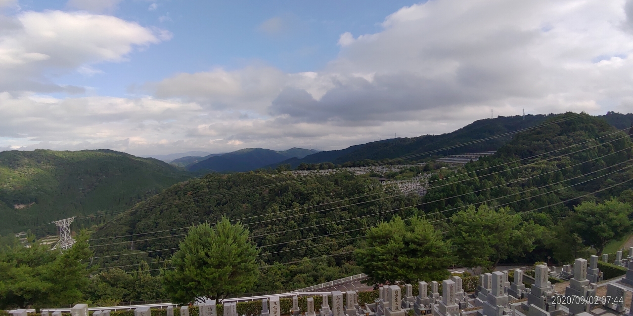 8区4番枝道駐車場から園内風景