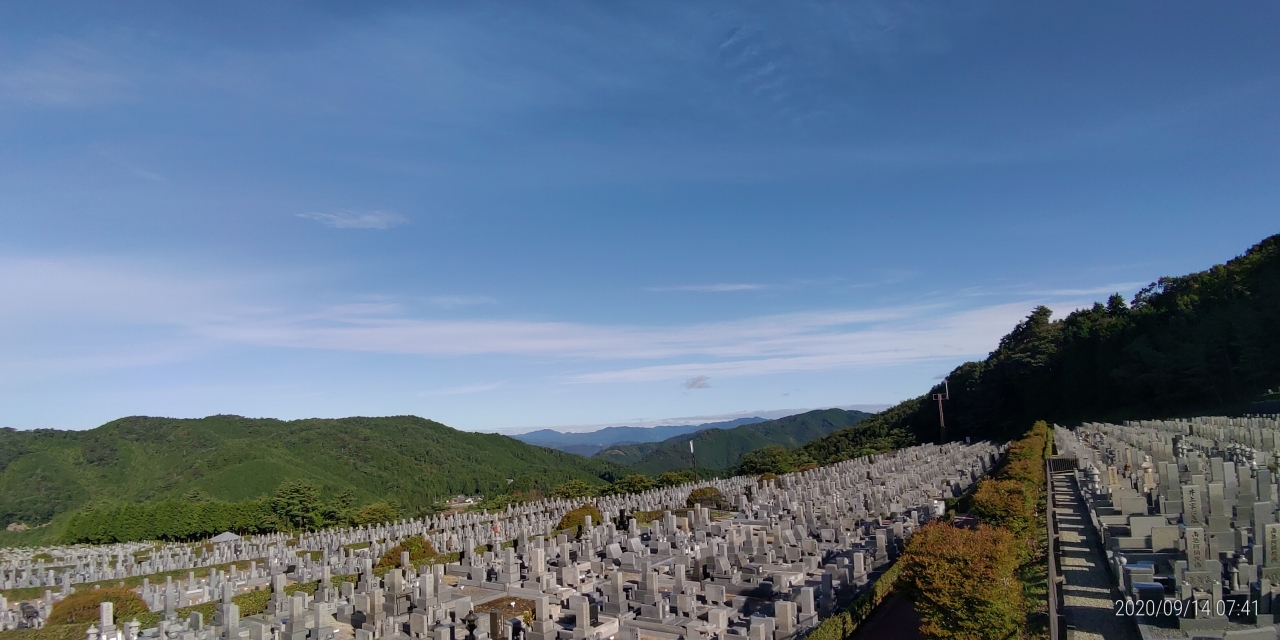 11区7番墓所から園内（北）風景